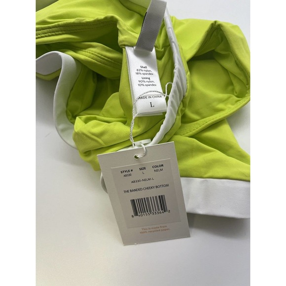 NWT Andie The Banded Cheeky Bottom Neon Lemon Swim Suit Briefs Size Large - Picture 9 of 9